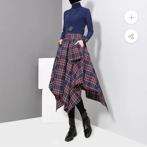 Plaid Midi Skirt